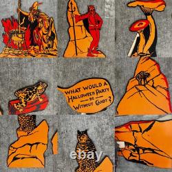 1926 Pan Candy Company Complete Set Halloween Decor Diecut VTG VERY RARE 20s