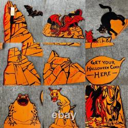 1926 Pan Candy Company Complete Set Halloween Decor Diecut VTG VERY RARE 20s