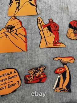 1926 Pan Candy Company Complete Set Halloween Decor Diecut VTG VERY RARE 20s