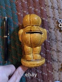 1949 Ceramic Jack O Lantern Porcelain Bank! Rare Vintage Halloween Decor! LQQK