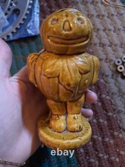 1949 Ceramic Jack O Lantern Porcelain Bank! Rare Vintage Halloween Decor! LQQK