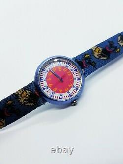 1997 Vintage Witch Broom Halloween Flik Flak by Swatch Watch, 90s Rare Watches