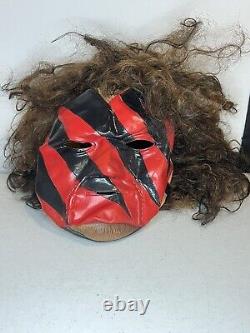 1998 Titan Sports Vintage Kane WWF 90s Attitude Era Halloween Mask Hair Rare