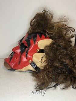 1998 Titan Sports Vintage Kane WWF 90s Attitude Era Halloween Mask Hair Rare