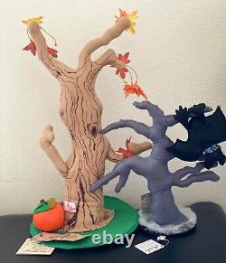 2-New Annalee-RARE Vintage 15 Fall Tree withPumpkin 1996 & 10Midnight Tree withBat