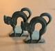 2 Vintage Halloween Cat Scaredy Cat Bronze Bookends Rare