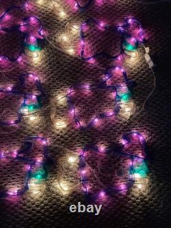 (2) Vintage Rare Mr Christmas Halloween Lights Six 14 Witches On Brooms