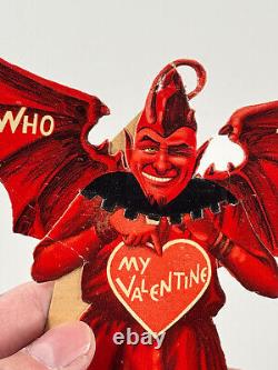 20s RARE Who the Devil Demon Halloween Valentine die cut standee card GERMANY