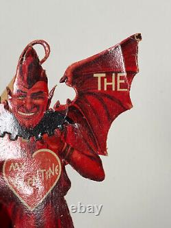 20s RARE Who the Devil Demon Halloween Valentine die cut standee card GERMANY