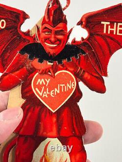 20s RARE Who the Devil Demon Halloween Valentine die cut standee card GERMANY