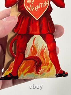 20s RARE Who the Devil Demon Halloween Valentine die cut standee card GERMANY