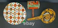 3 Antique Vintage Rare Tin Halloween Noise Maker Toys