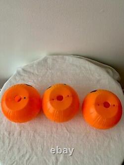 3 Rare Vintage Halloween Peerless Pumpkin Blow Mold Diamond Eyes