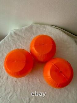 3 Rare Vintage Halloween Peerless Pumpkin Blow Mold Diamond Eyes