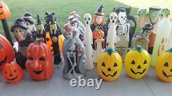 33 Rare Vtg Halloween Blowmold Jol Dracula Ghost Cat Skeleton Witch Featherston