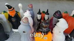 33 Rare Vtg Halloween Blowmold Jol Dracula Ghost Cat Skeleton Witch Featherston