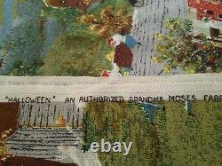 8 YDS GRANDMA MOSES HALLOWEEN FABRIC RIVERDALE NEW YORK RARE VINTAGE 60's