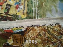 8 YDS GRANDMA MOSES HALLOWEEN FABRIC RIVERDALE NEW YORK RARE VINTAGE 60's