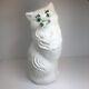Aj Renzi Vintage Cat Halloween Blow Mold Bank 17 White Withgreen Eyes Rare Htf