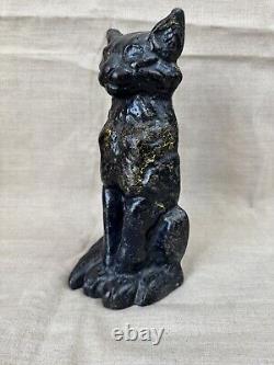 Antique 1920s Black Cat Iron Rare National Foundry Doorstop Halloween Prop