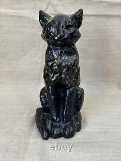 Antique 1920s Black Cat Iron Rare National Foundry Doorstop Halloween Prop