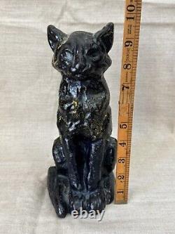 Antique 1920s Black Cat Iron Rare National Foundry Doorstop Halloween Prop