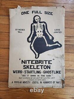 Antique 1937 Beistle 57 Skeleton With Original Packaging Very Rare Halloween