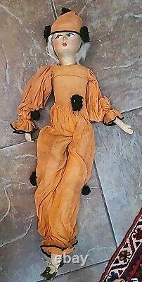 Antique Halloween Doll Cloth RARE 1920s Halloween Costume Painted Face 32