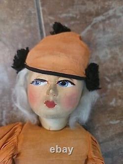 Antique Halloween Doll Cloth RARE 1920s Halloween Costume Painted Face 32