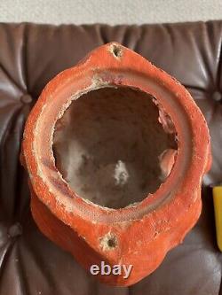 Antique Paper Mache Halloween Double Sided Faced Rare Jack-O-lantern Pumpkin #3
