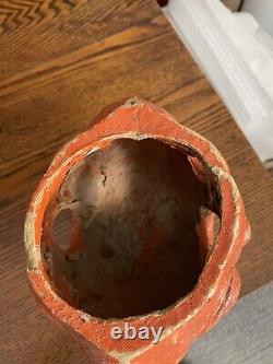 Antique Paper Mache Halloween Double Sided Faces Rare Jack-O-lantern Pumpkin #1