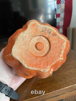 Antique Paper Mache Halloween Double Sided Faces Rare Jack-O-lantern Pumpkin #1
