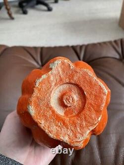 Antique Paper Mache Halloween Double Sided Faces Rare Jack-O-lantern Pumpkin #2