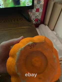 Antique Paper Mache Halloween Jack-O-lantern Pumpkin Rare As Is