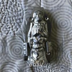Antique Rare Halloween Skelton and Snake Metal Chocolate Mold
