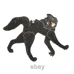 Antique Vintage Halloween Beistle Jointed Black Cat Die Cut Rare Two Sided USA