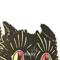 Antique Vintage Halloween Beistle Jointed Black Cat Die Cut Rare Two Sided USA