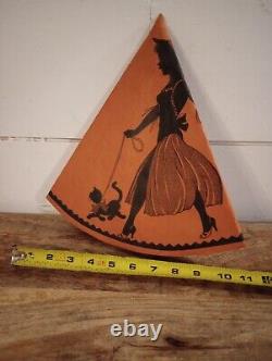 Antique Vtg Halloween Party Parade Hats Early 1900s Tissue Crepe Paper Witch Cat