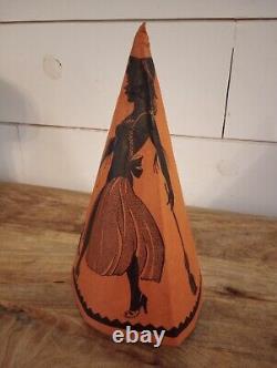 Antique Vtg Halloween Party Parade Hats Early 1900s Tissue Crepe Paper Witch Cat