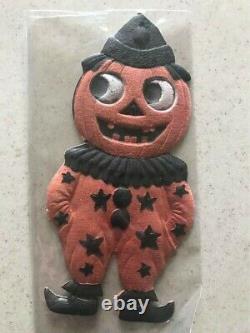 Beistle German Die Cut JOL Clown Rare Embossed Vintage Halloween 1920's