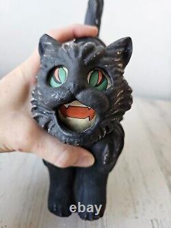 Bethany lowe Cat paper mache vintage RARE container top lidded Halloween decor s