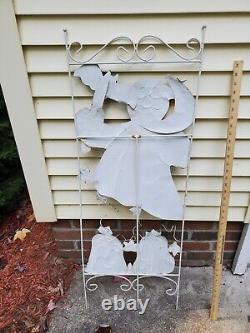 Boo Boo! Vintage Halloween Ghost Decoration, Folk Art, Rare Metal Yard Sign VTG