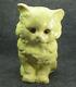 Cat Kitten Yellow Paper Mache Pulp Candy Container Halloween Pet Rare Old
