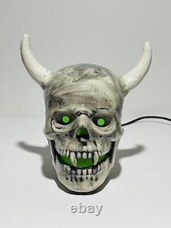 Ceramic Demon Horned Vampire Light Up Lamp Halloween Rare HTF Life Size Vintage