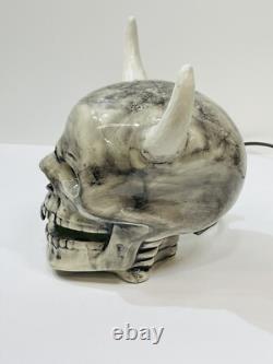 Ceramic Demon Horned Vampire Light Up Lamp Halloween Rare HTF Life Size Vintage