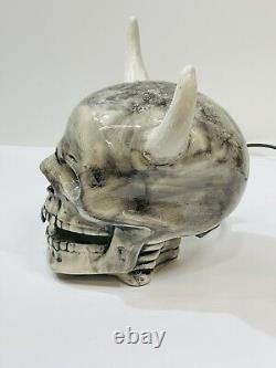 Ceramic Demon Horned Vampire Light Up Lamp Halloween Rare HTF Life Size Vintage