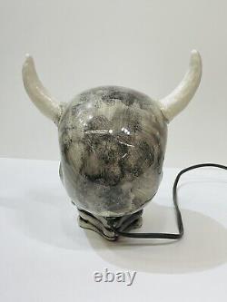 Ceramic Demon Horned Vampire Light Up Lamp Halloween Rare HTF Life Size Vintage