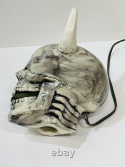 Ceramic Demon Horned Vampire Light Up Lamp Halloween Rare HTF Life Size Vintage