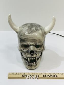 Ceramic Demon Horned Vampire Light Up Lamp Halloween Rare HTF Life Size Vintage