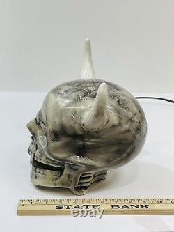 Ceramic Demon Horned Vampire Light Up Lamp Halloween Rare HTF Life Size Vintage